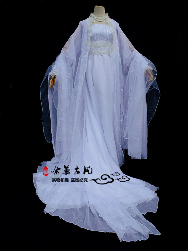 定制【余萋】探雪古装cos华丽鼻梁女白色白浅宋凝姜沉鱼叶曦禾卿酒酒塌美女古风图片