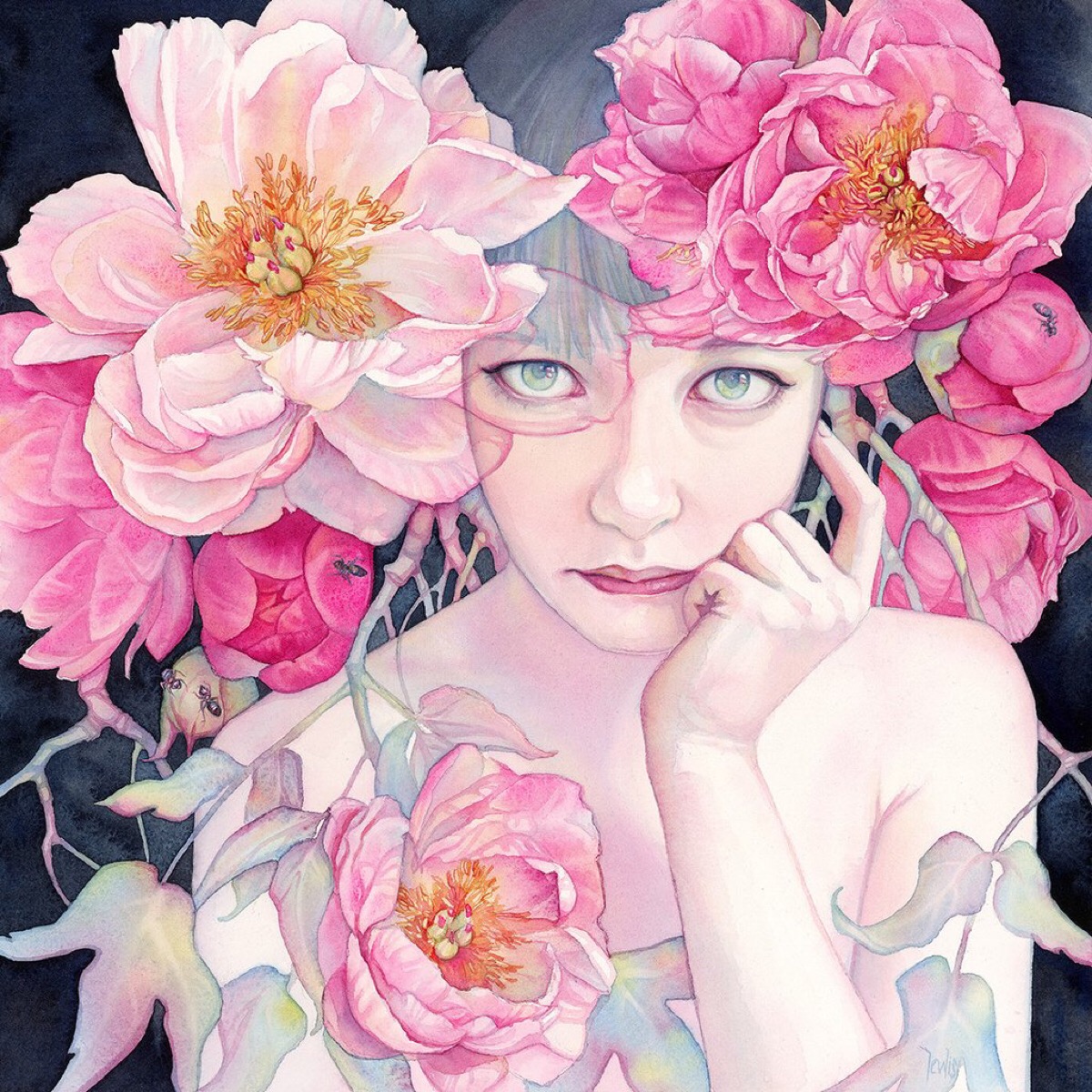 水彩 人物绘画 插画师@tracy lewis