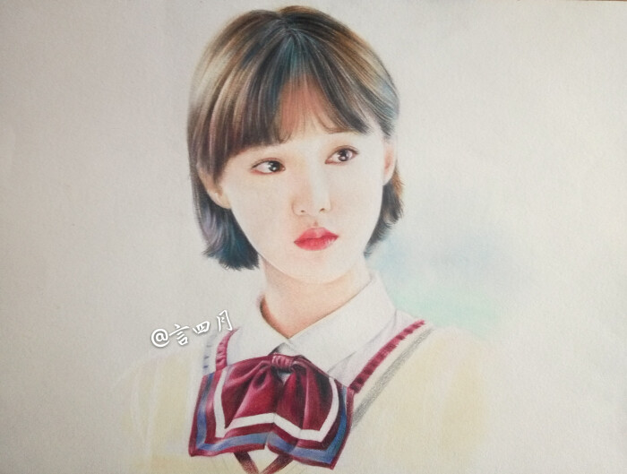 彩铅手绘郑爽 立夏