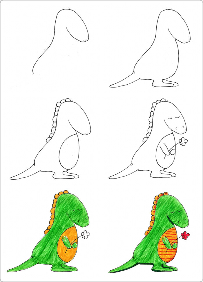 大恐龙简便图片