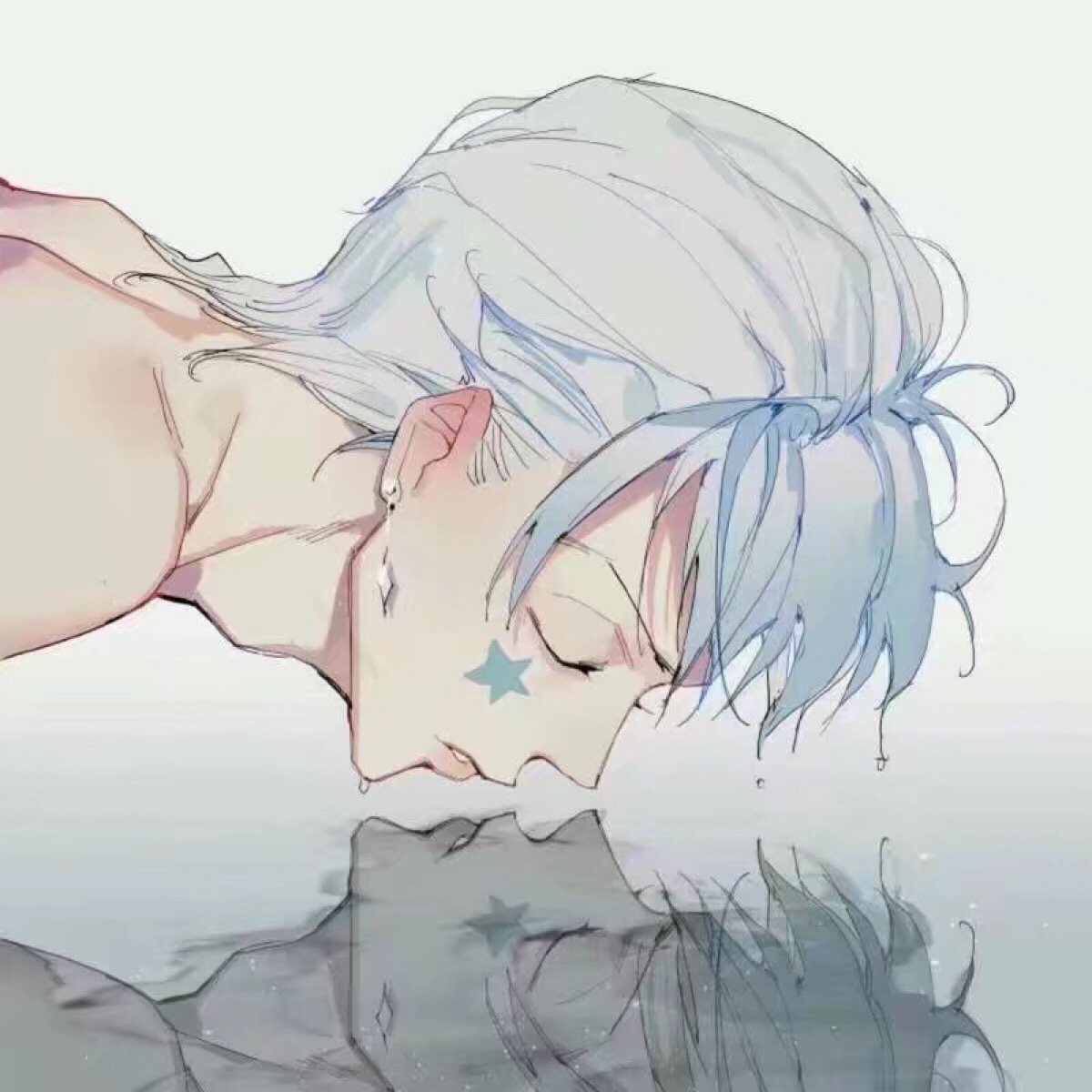 男漫.浅蓝.侧颜.