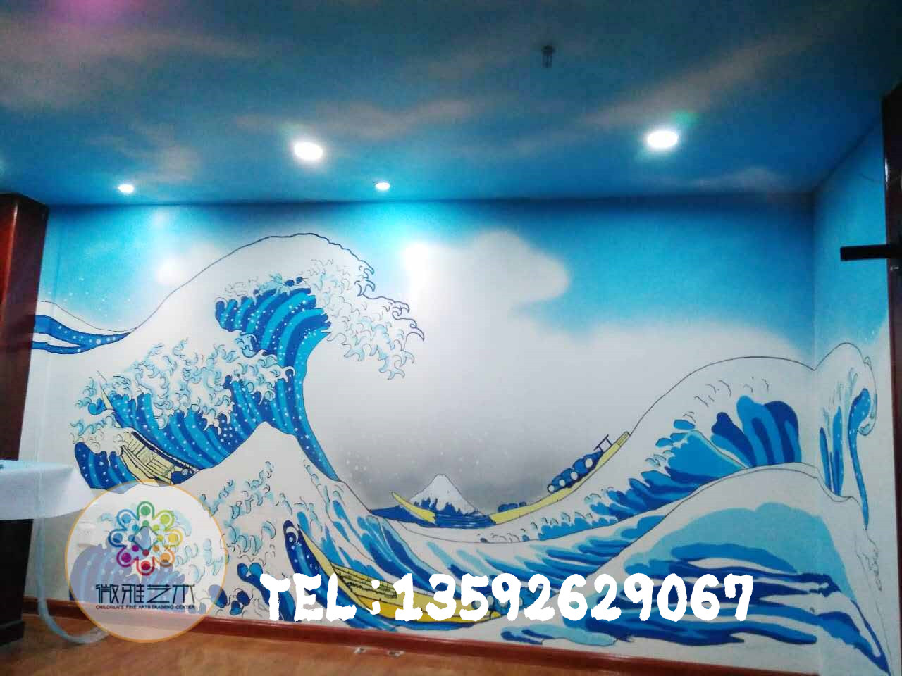 日式插画墙绘,微雅墙体彩绘