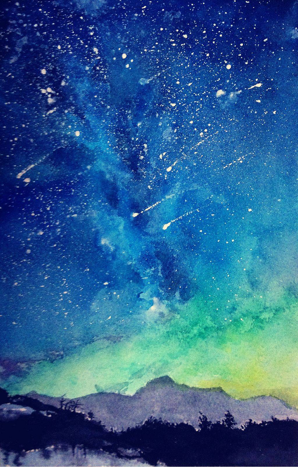 大鱼海棠水彩画星空图片