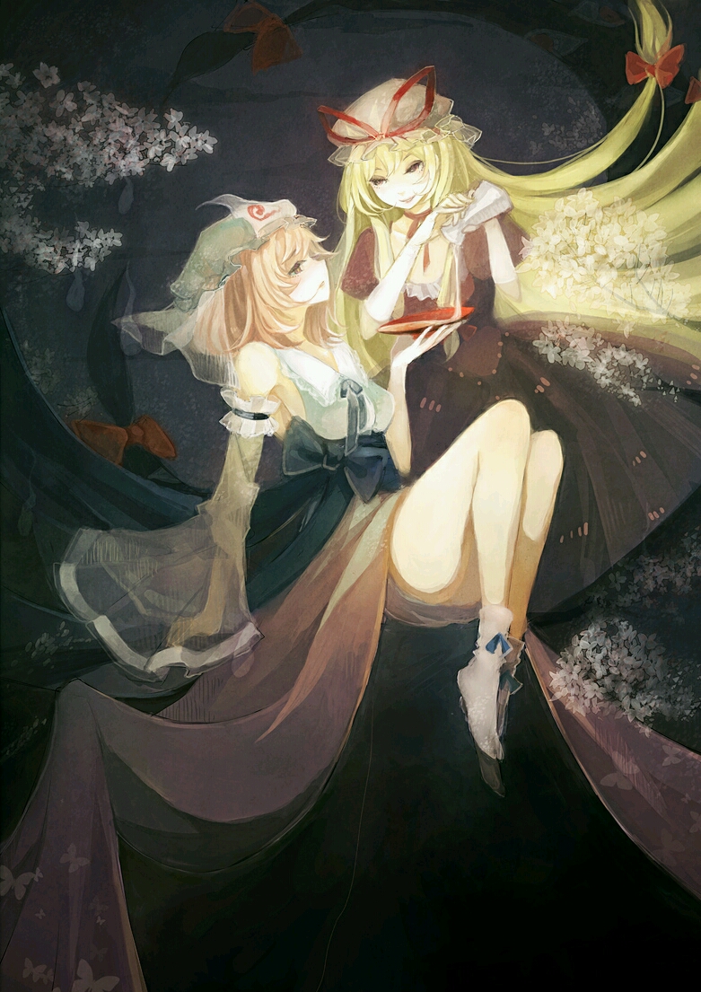 p站侵删,东方project,千年组,西行寺幽幽子,八云紫