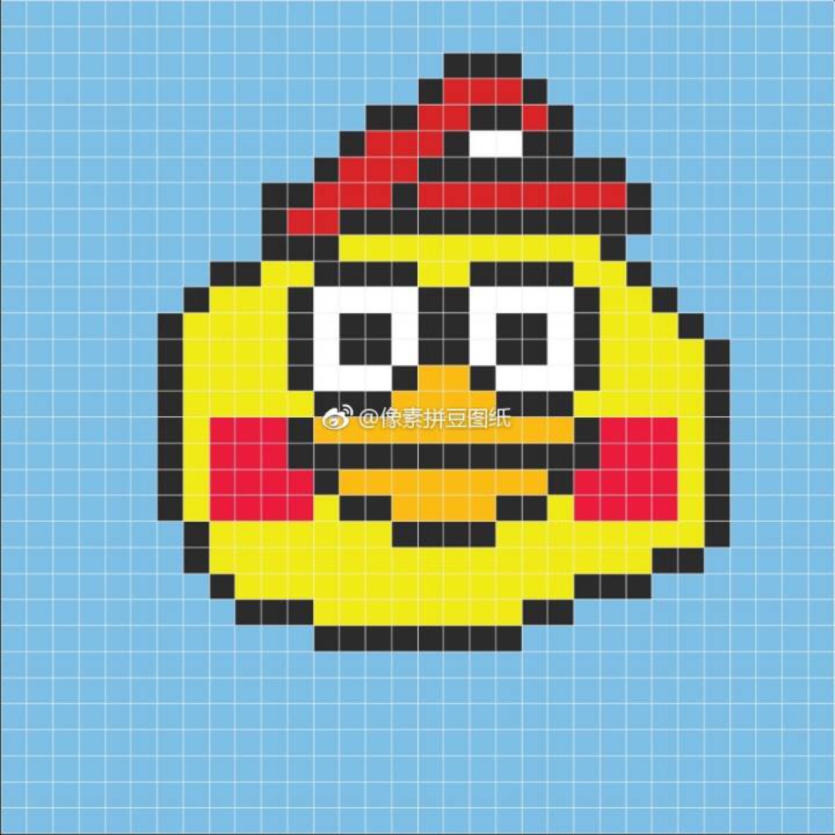 网红鸭拼豆豆图纸