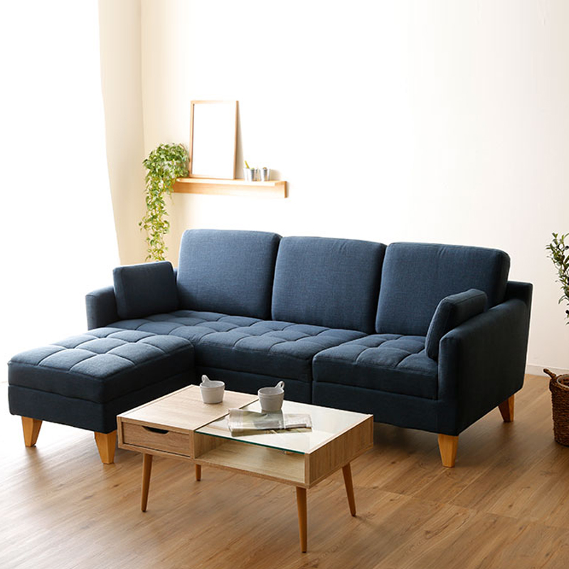 北欧客厅沙发日式现代简约布艺小户型 休闲转角沙发三人组合