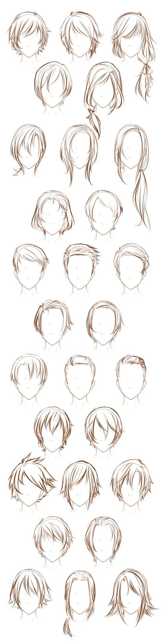 男孩子头发发型怎么画图片