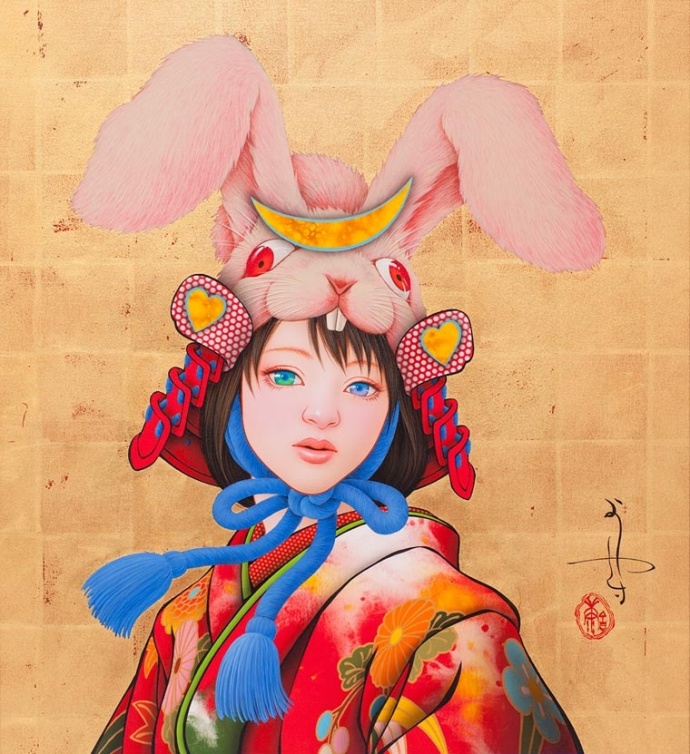 恶女花魁插画图片