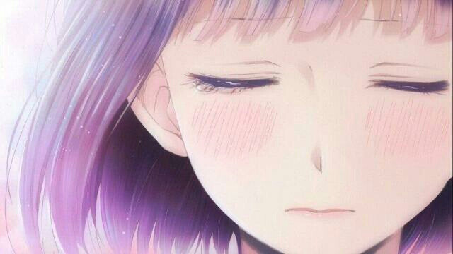 动漫 女生 头像 哭泣 紫色 唯美