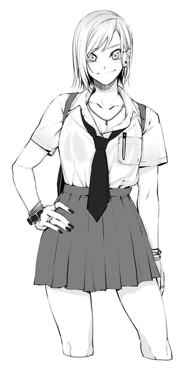 画师vice笔下帅酷的jk制服小姐姐