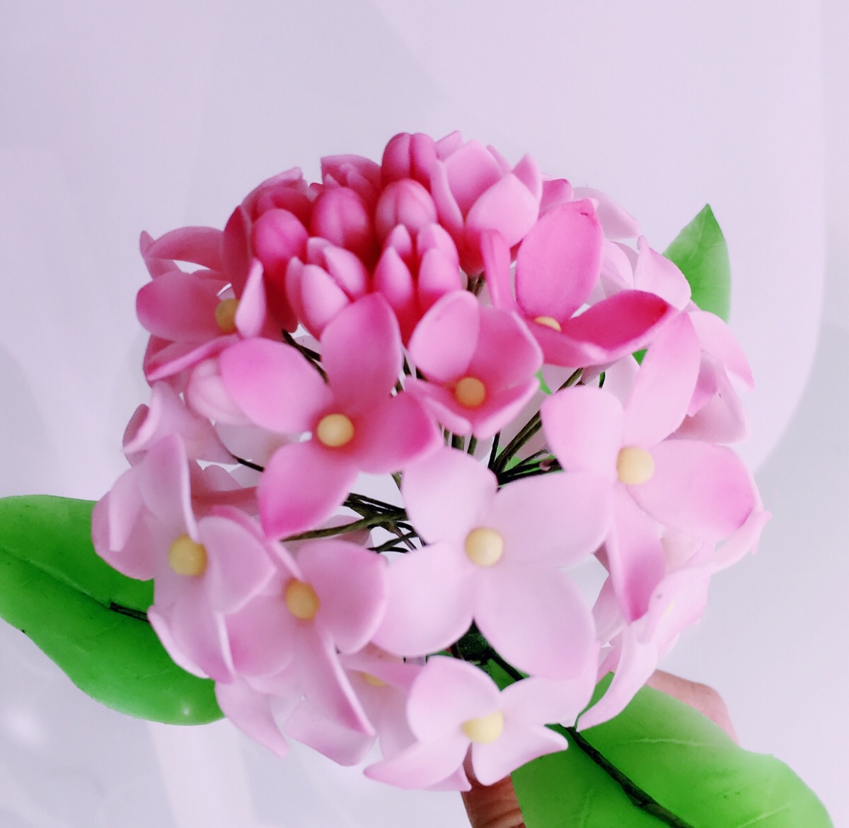 树脂粘土花艺,绣球