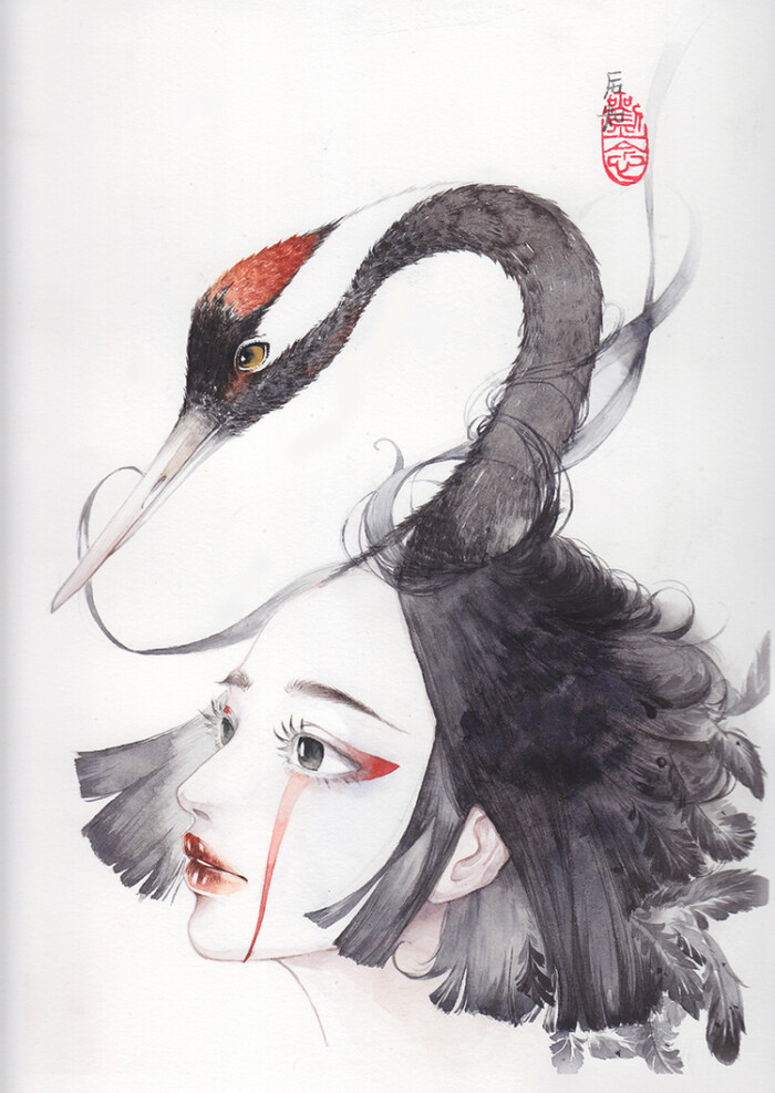 古风插画 水彩画 作者by涂鸦王国 后知后觉_o
