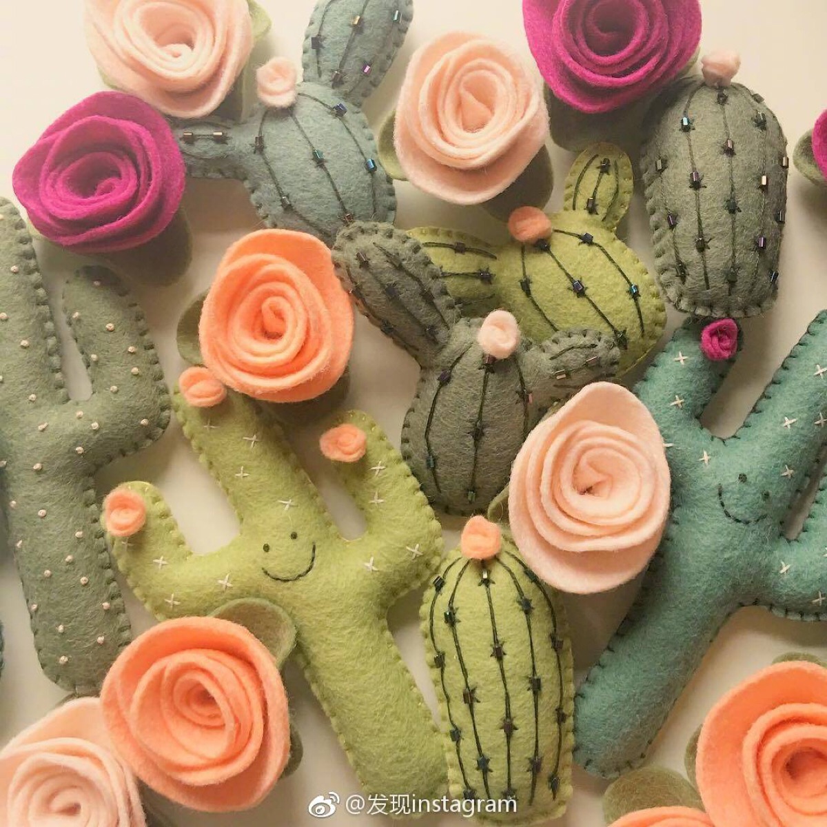 仙人掌系列手作不织布 ins:lunabeehive