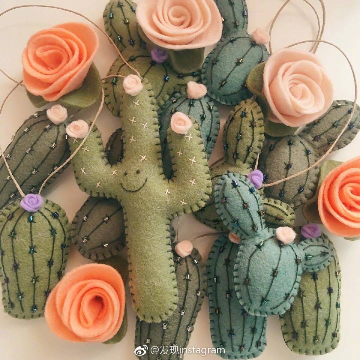 仙人掌系列手作不织布 ins:lunabeehive