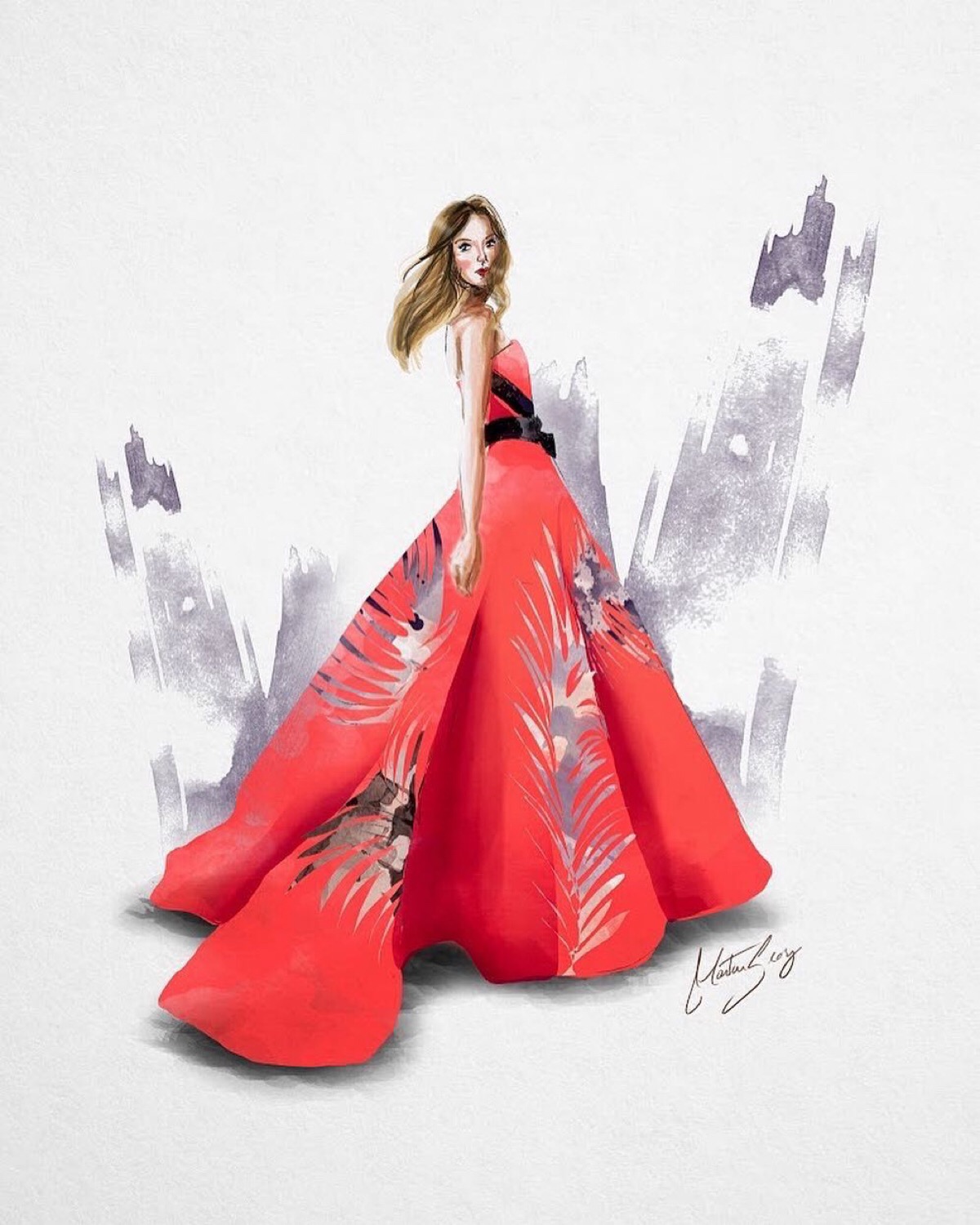 时装绘画 服装设计 插画师ins@georg.martin