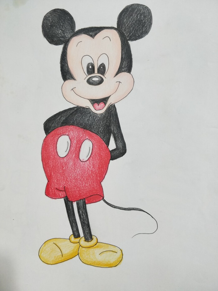 米奇老鼠简笔画彩色图片
