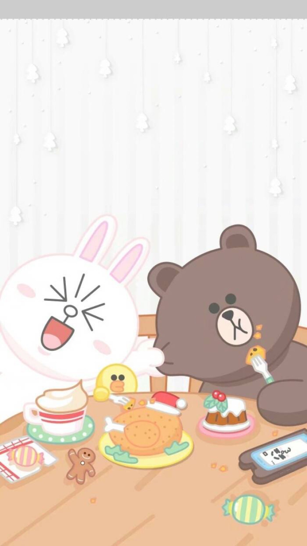 布朗熊 line 壁纸 (图片来自微博)