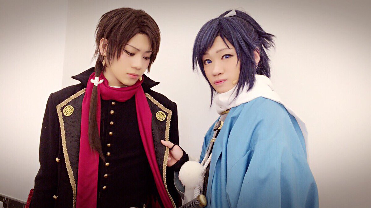 刀剑乱舞音乐剧后台照 流司清光with鸟越安定 from流司的twitter
