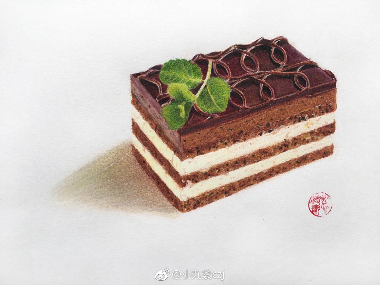 蛋糕彩铅画简单图片