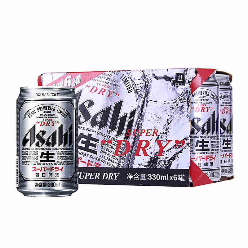 asahi/朝日啤酒 超爽系列罐装330ml*6连包 日式