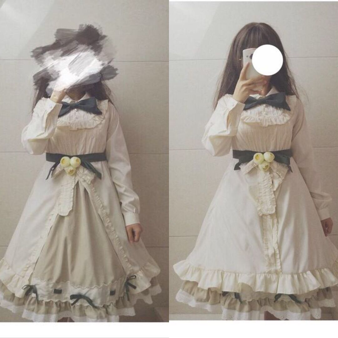 定制 魔卡少女樱小樱知世奶油山茶洋裙lo裙cosplay洛丽塔软妹连衣裙