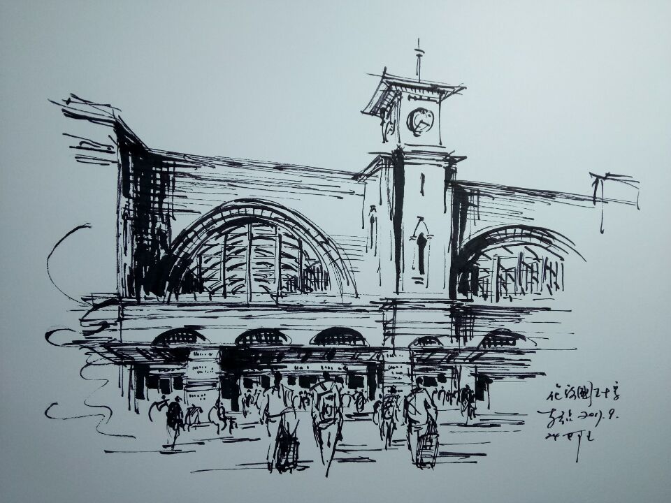 建筑.线条.钢笔画.