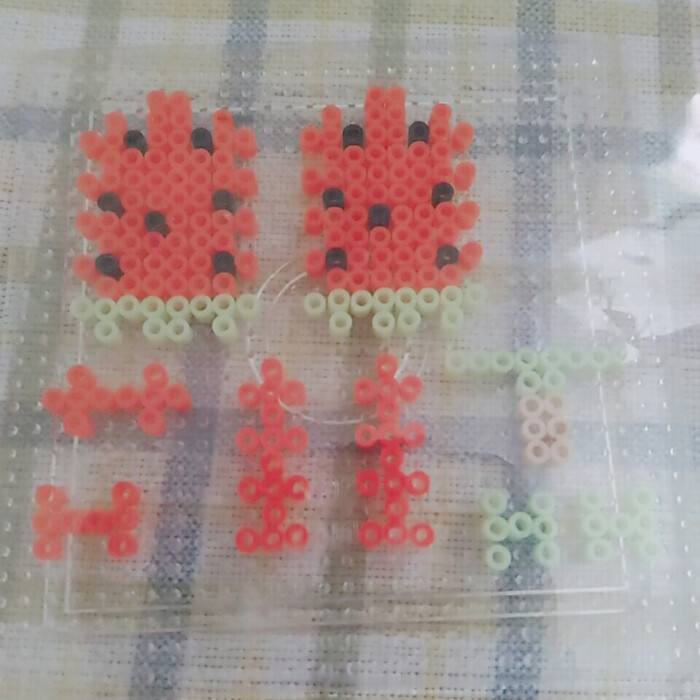 西瓜图纸的立体拼豆图纸来了,喜欢的装机赞…雪糕封包立体3d背点点图片