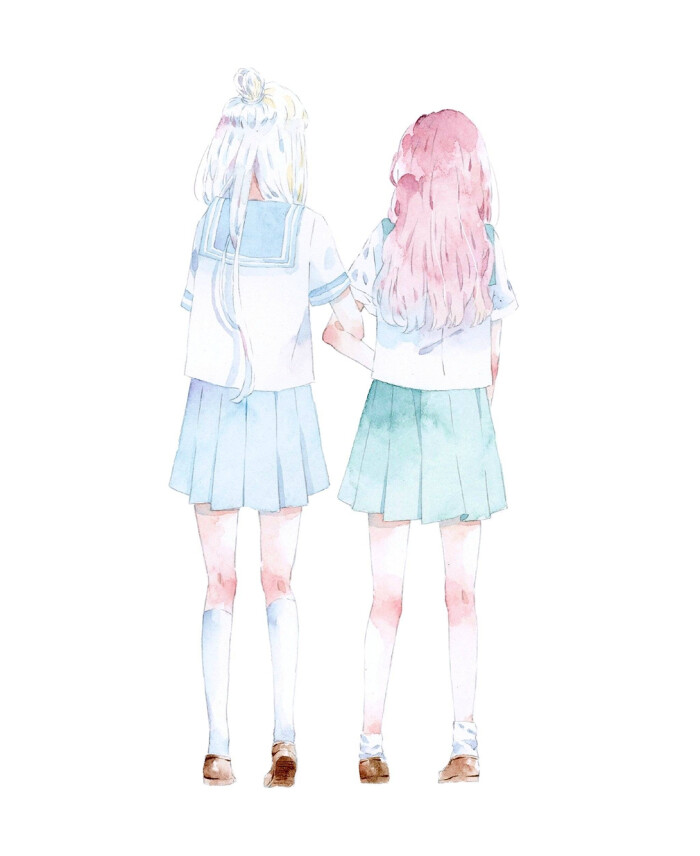 水粉画☆ 闺蜜篇 水彩