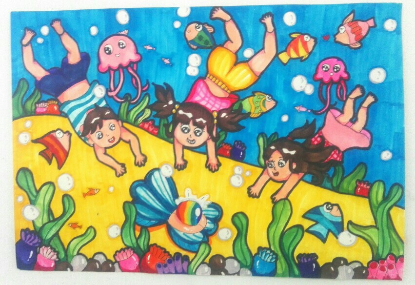 儿童画《未来世界之海底》——rr