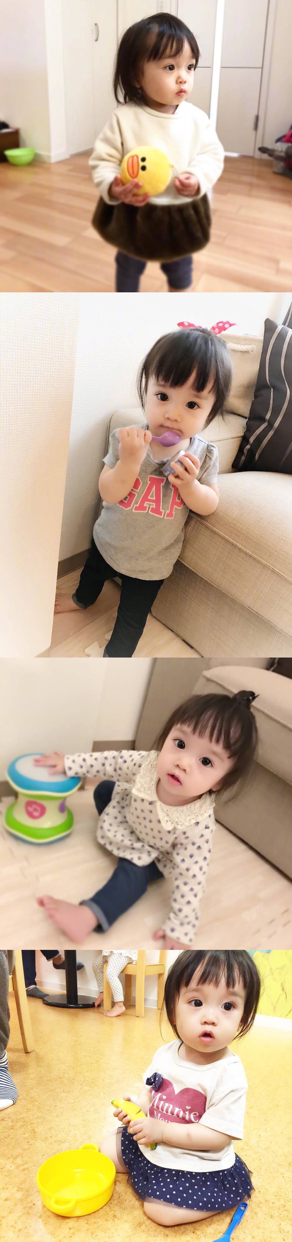 有一个可爱的女儿一定幸福感爆棚 .