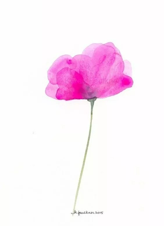 简单易学的水彩花卉,这样画也很美!