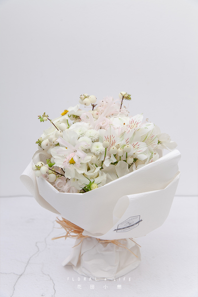 8.扎紧花束,包裹气动玻璃纸,花束v花束根部纸包dn20白色开关图片