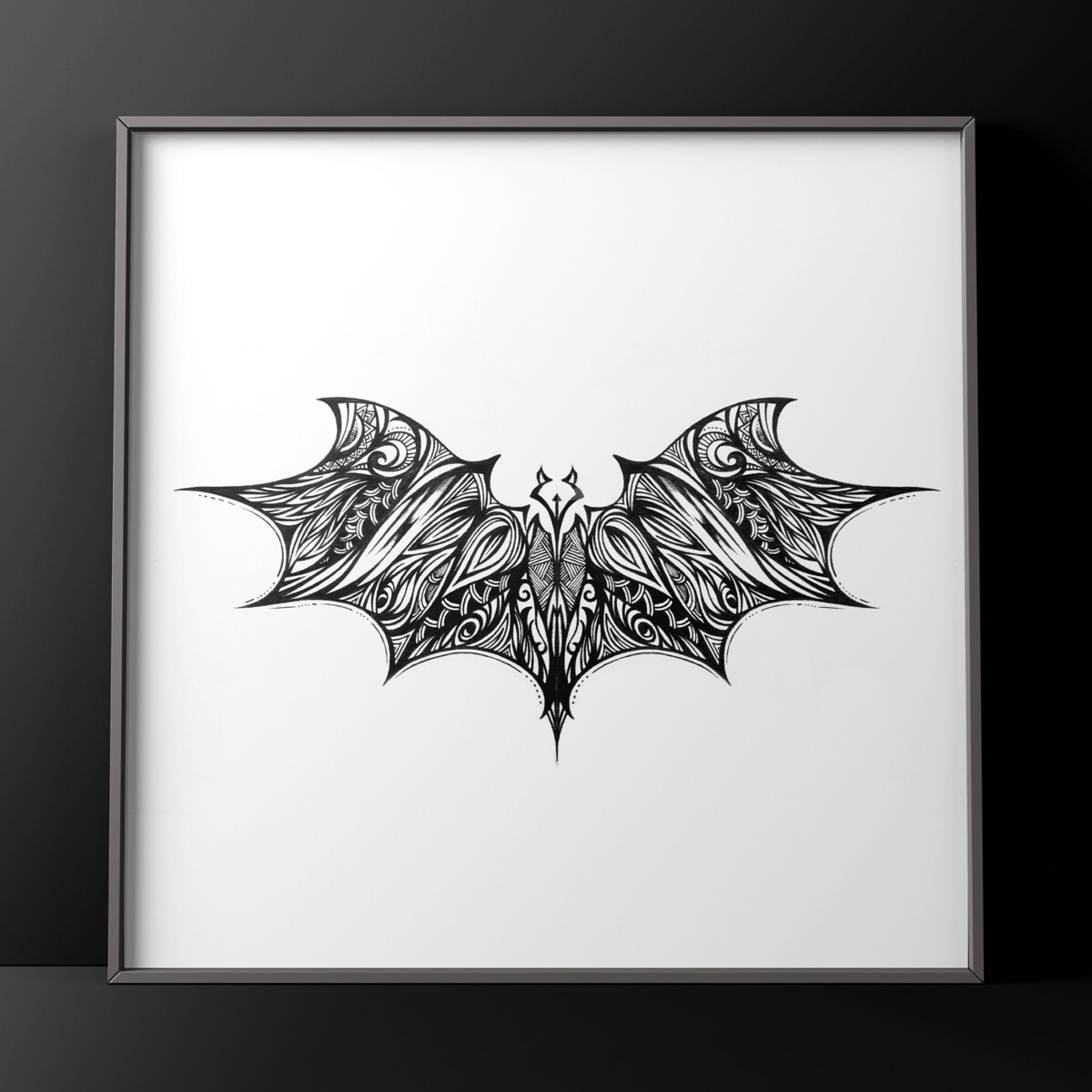 蝙蝠纹身手稿图片