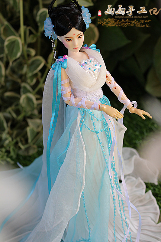 obitsu27古装可儿心怡 岚素体ph包胶等1/6可定做 七仙女蓝儿