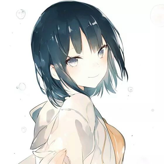 短发少女 半身头像 阳光