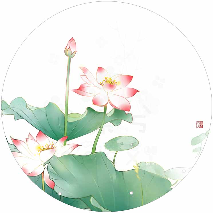 手绘古风圆圈形图片