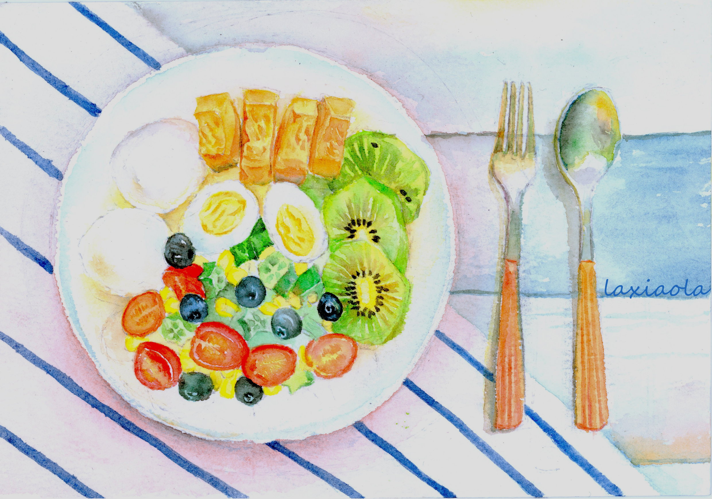 我爱营养餐绘画图片