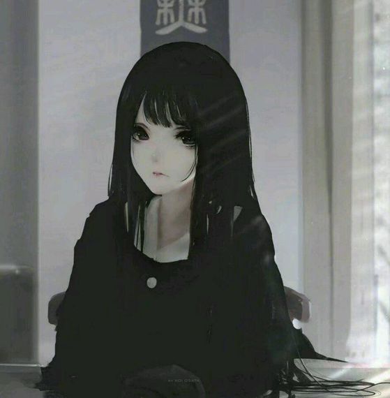 头像 长发 黑色 少女