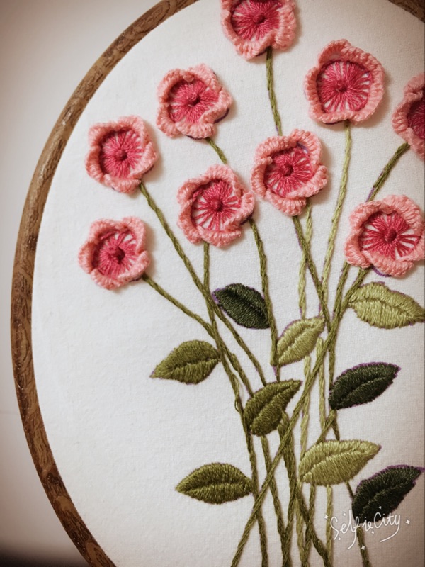 壁花壁树【自持】欧式刺绣材料包diy立体刺绣蔷薇花刺绣