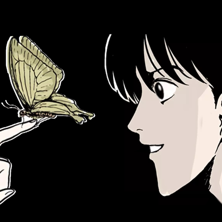 男头像 情侣头像 漫画改 蝴蝶 黑白复古画风