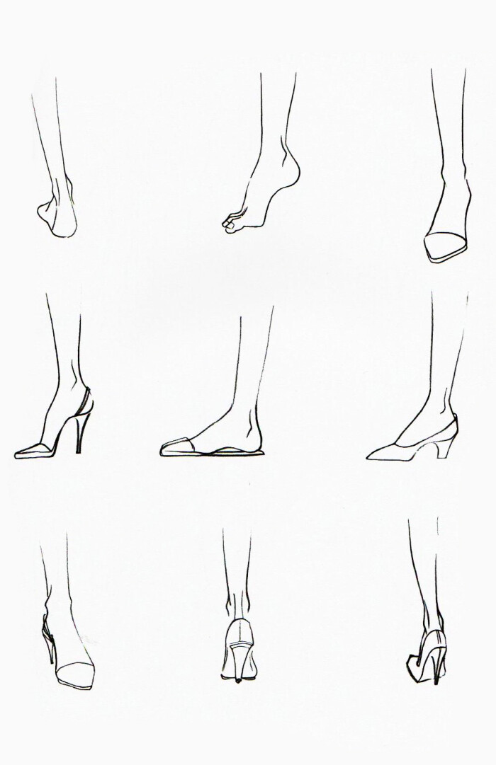 女生脚部画法图片