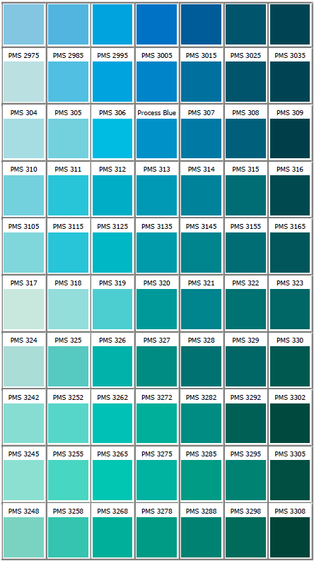潘通色卡 青色图片