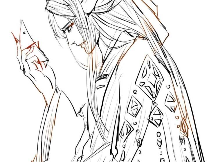 阴阳师玉藻前简笔画图片