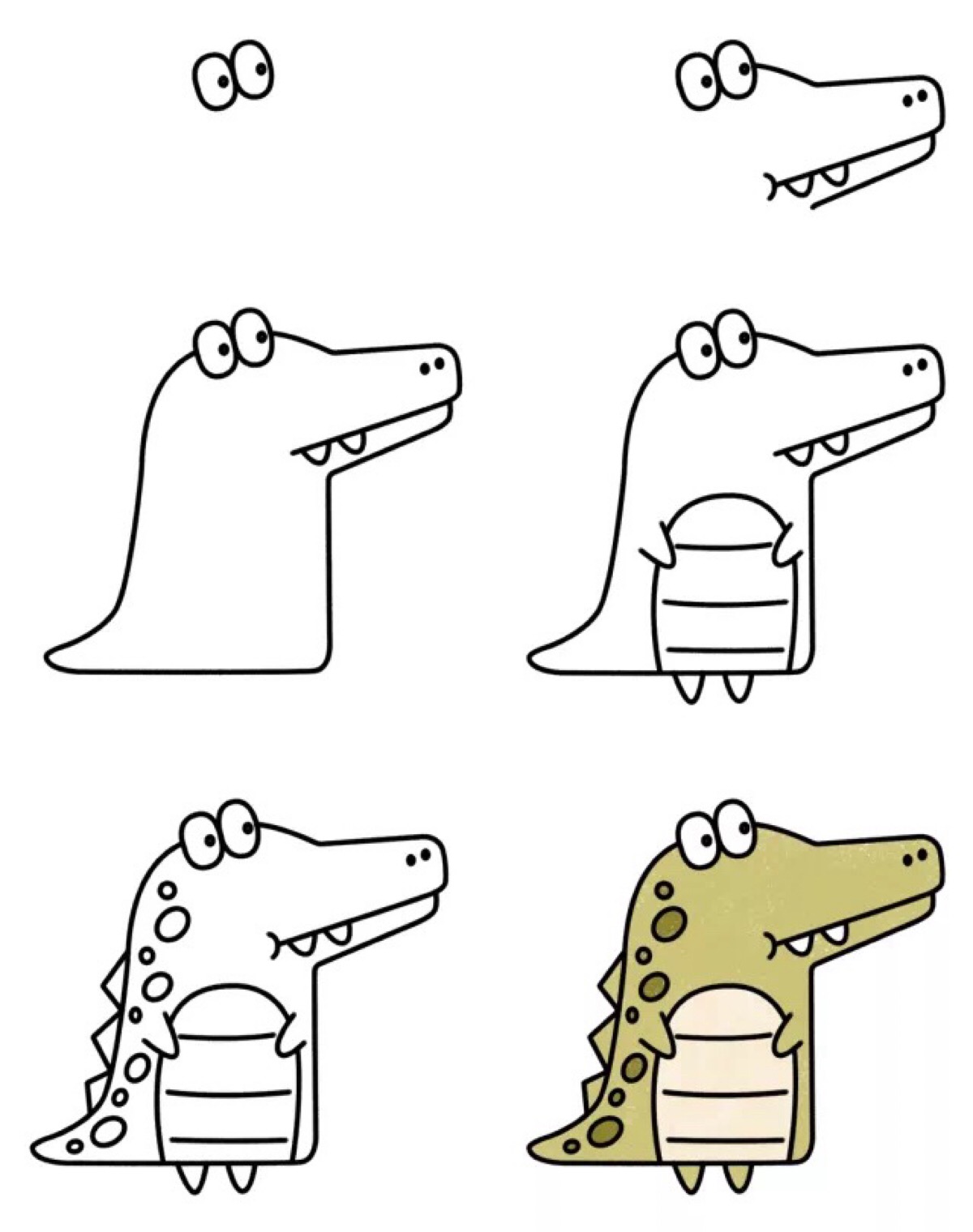 怎样画鳄鱼图片