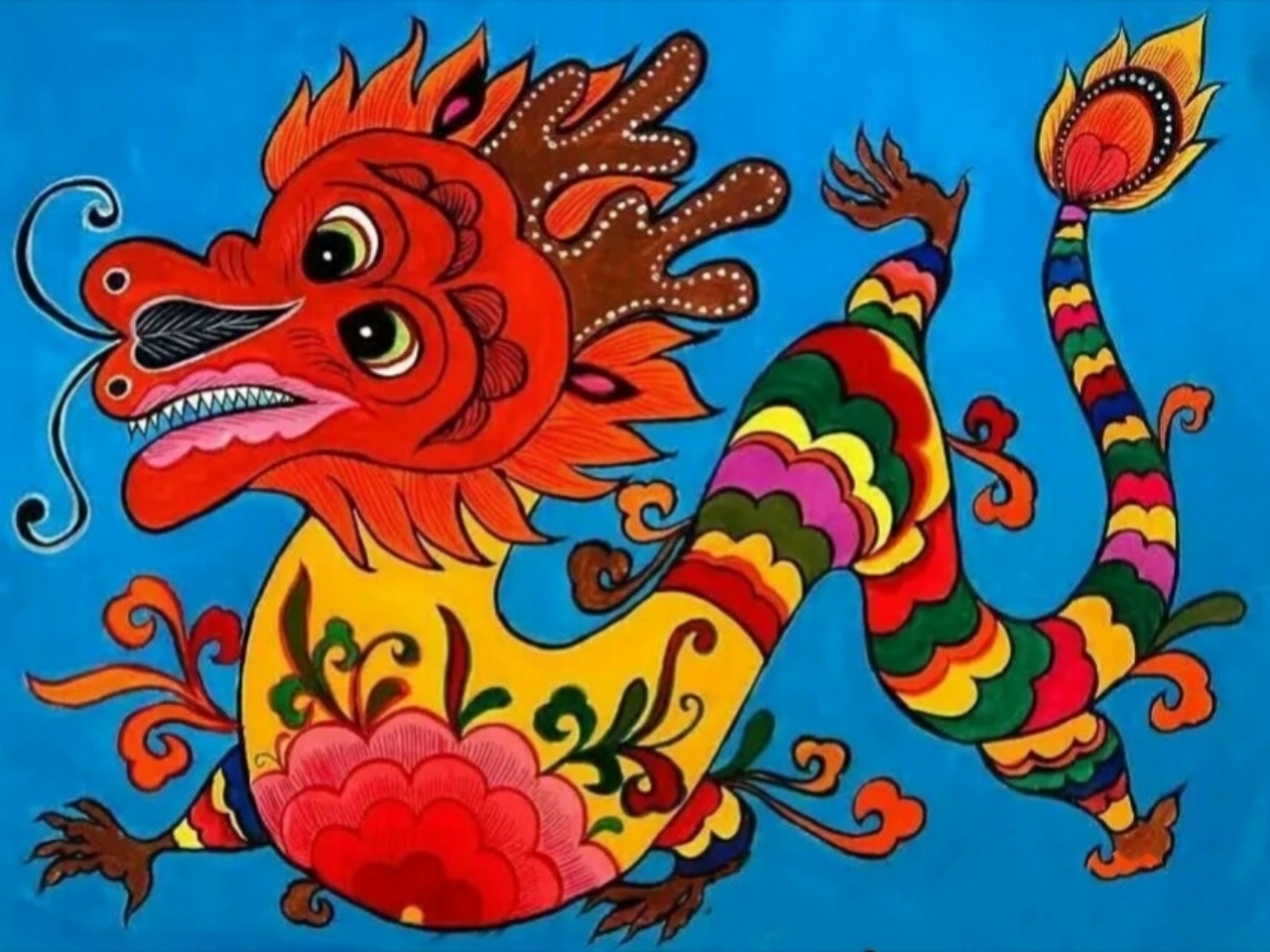 水彩画版十二生肖——龙