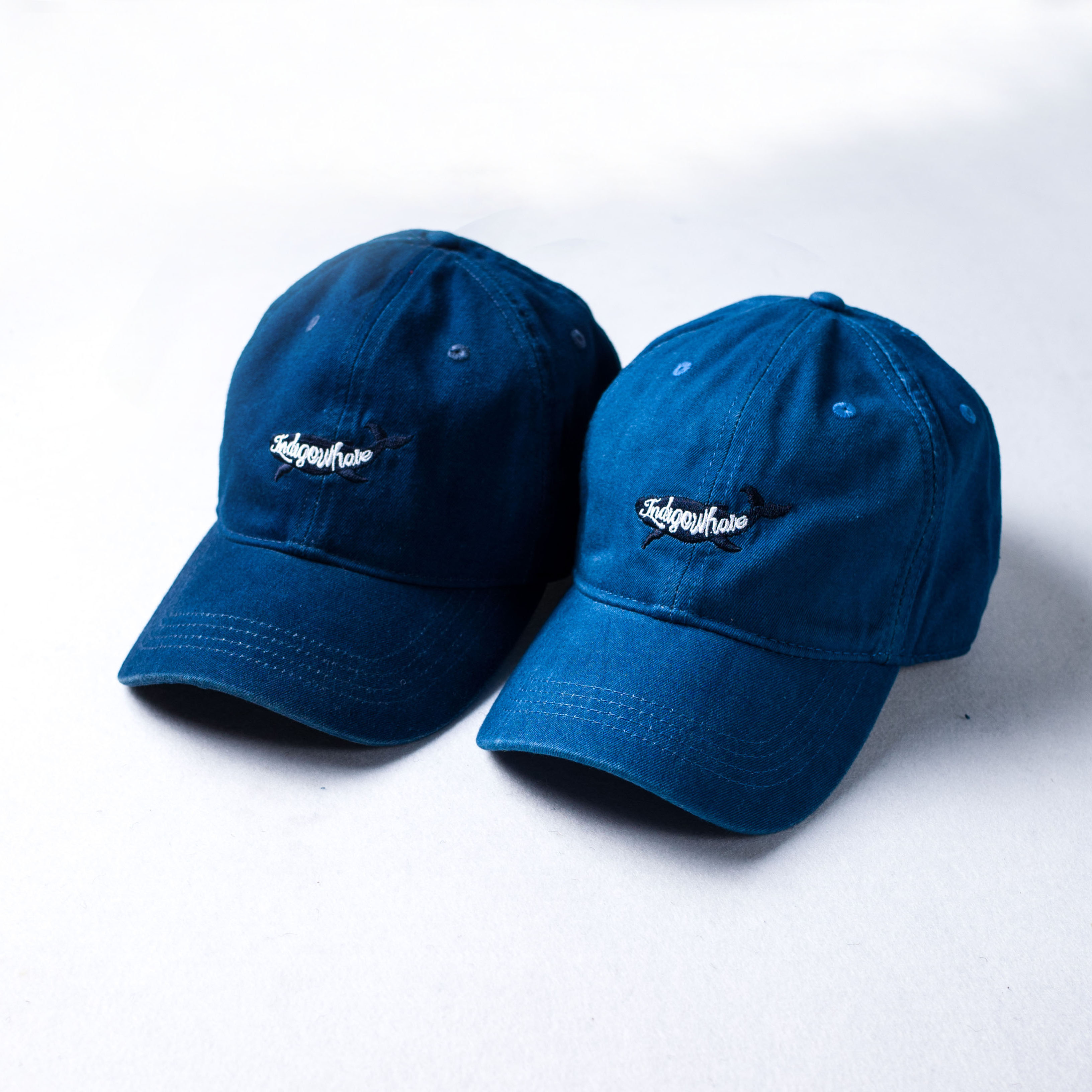 indigowhale 蓝染刺绣可调节弯檐帽鲸鱼logo-堆糖,美好生活研究所