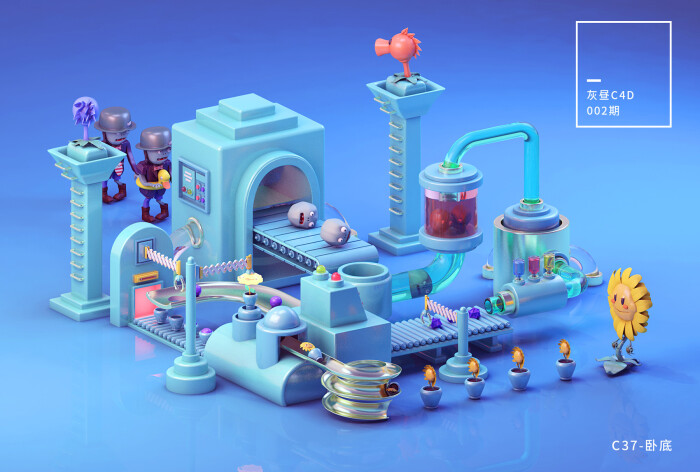 8bit,字体设计,霓虹灯,lowpoly,海报设计,流水线,卡通形象.