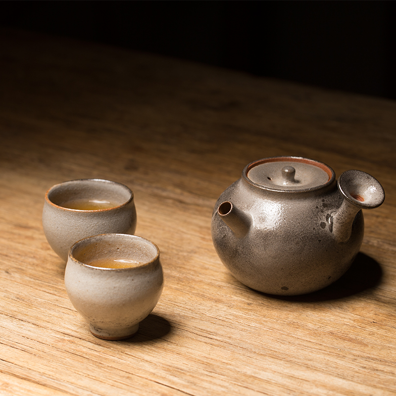 德馨阁 墨韵水墨 纯手工 侧把壶古韵横手急须泡茶壶陶瓷功夫茶具