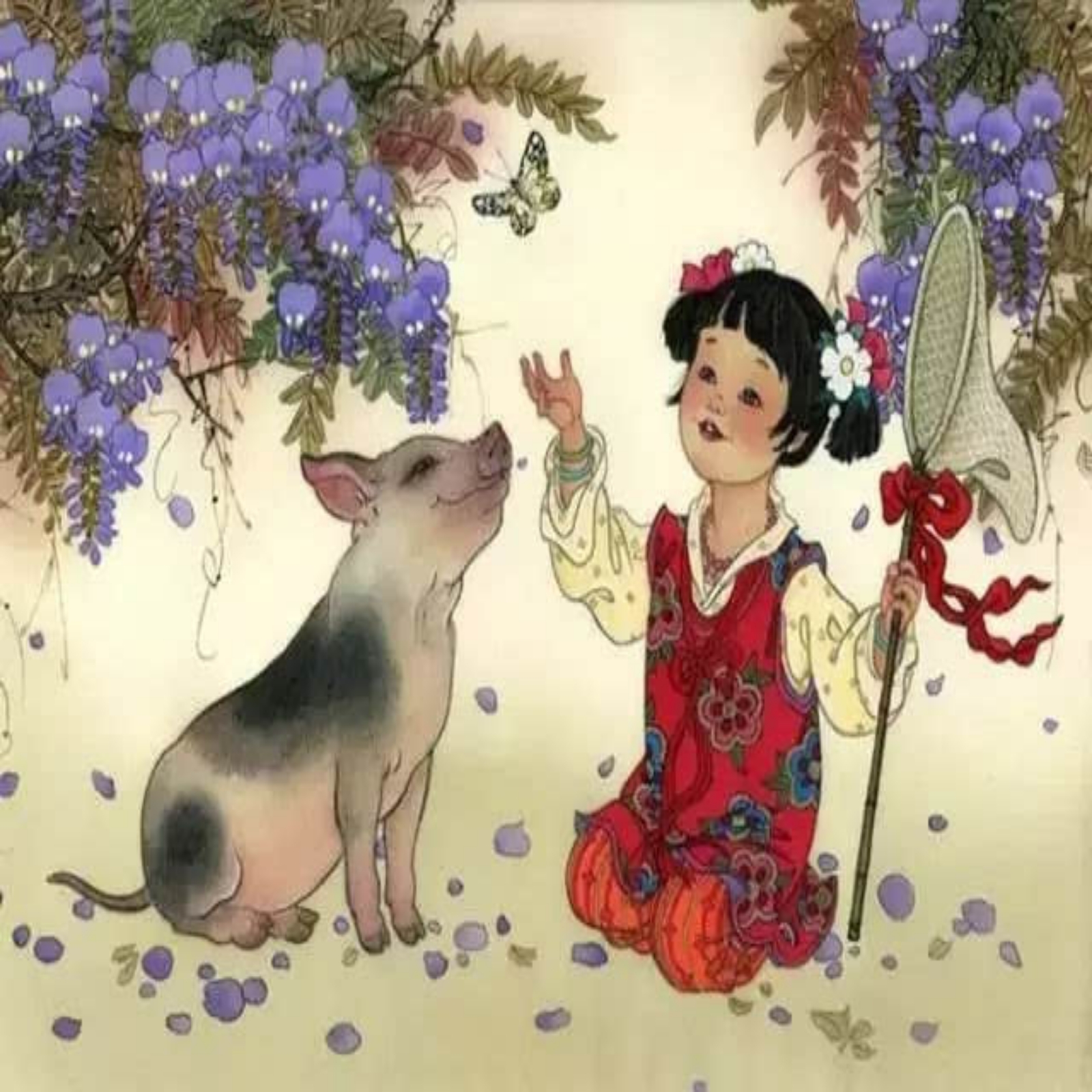 国画十二生肖——亥猪