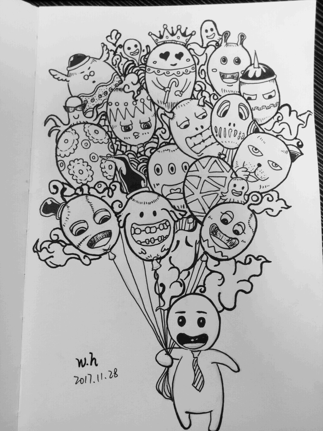 黑白画(上班无聊画的)